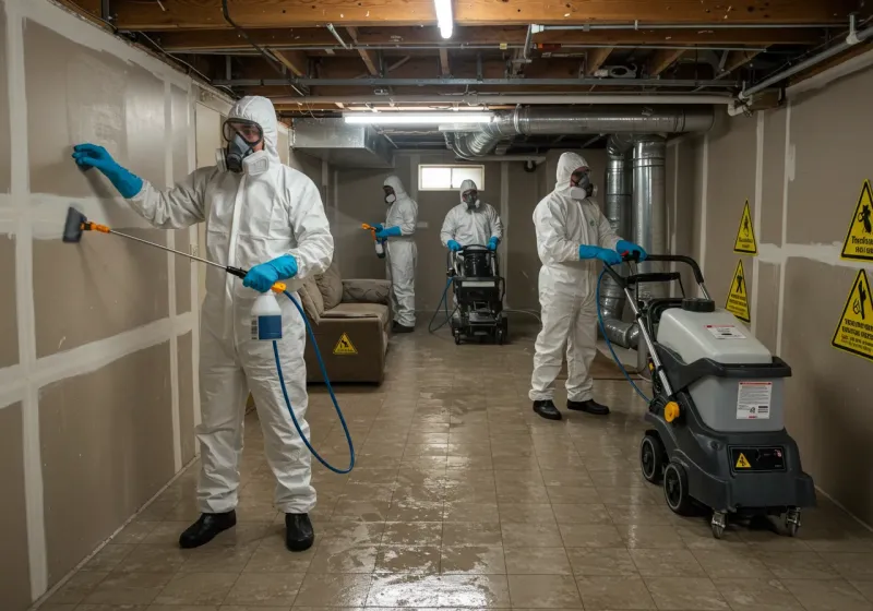 Basement Moisture Removal and Structural Drying process in Coos County, NH